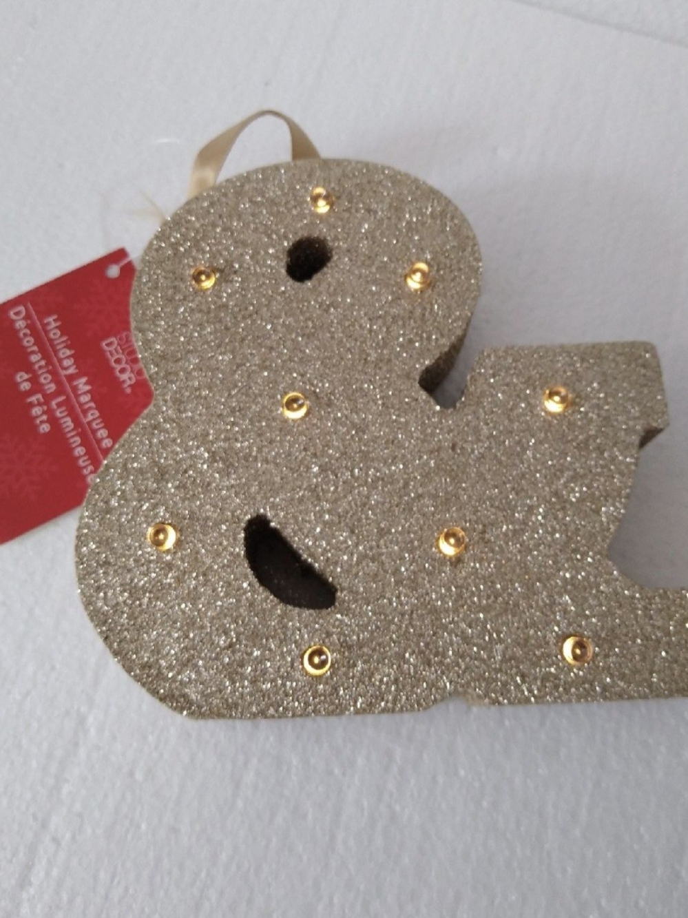 Glitter Ampersand Holiday Accent Ornament - Gold Ornament New